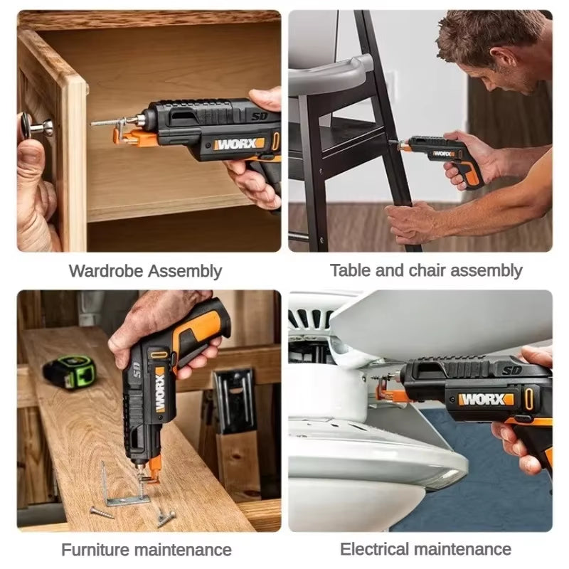 WX255.4 4V Mini Electrical Screwdriver Set Smart Gun Style Cordless Electric Screw Driver USB Rechargeable Bit Drill Tool