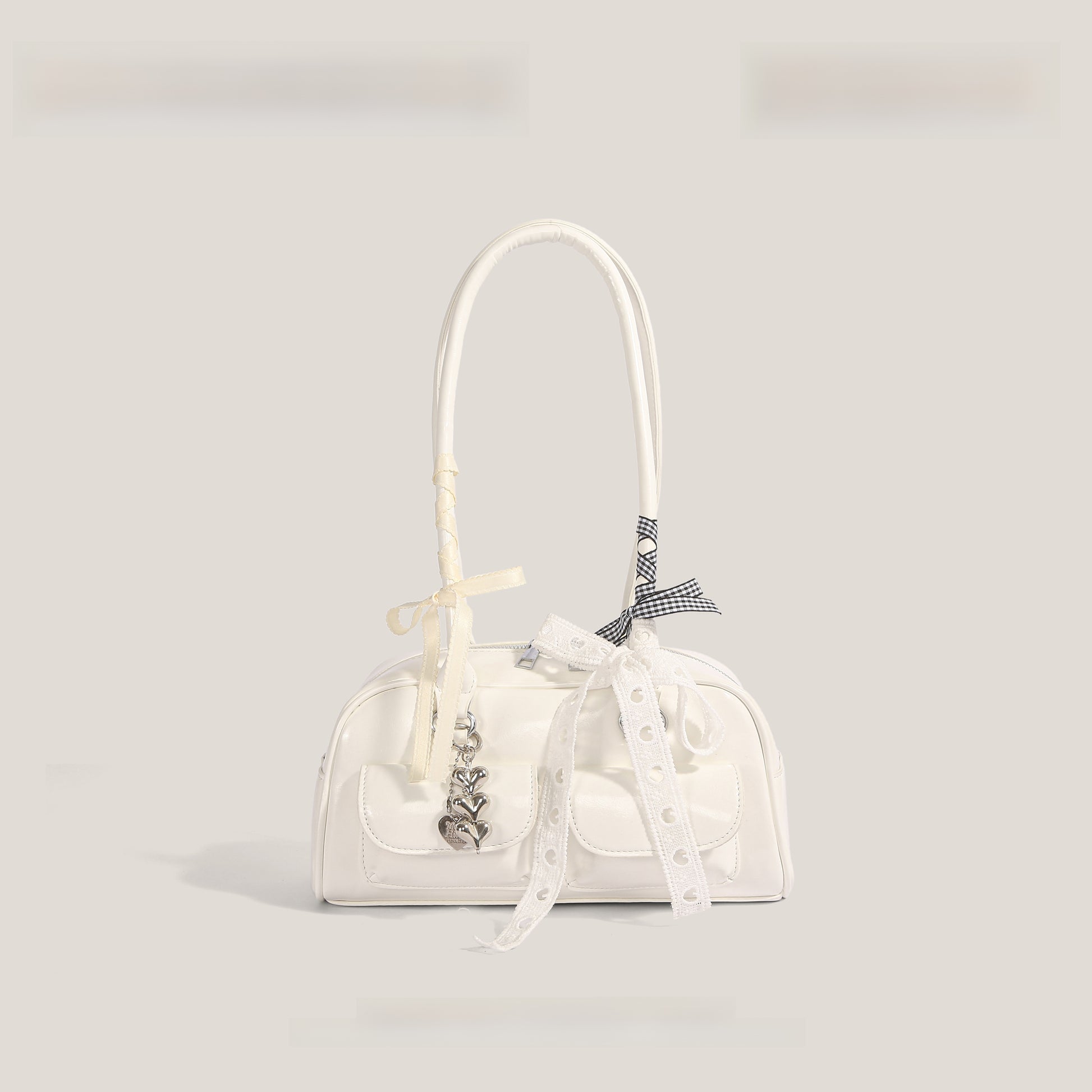 Tote Bag with Silk Scarf Pendant | on a clean studio background
