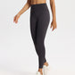 Matte finish high-waisted yoga leggings for women, ankle length, on a standing model