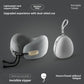 Foldable U-shaped travel neck pillow in a smooth ice silk knit cover with a front toggle