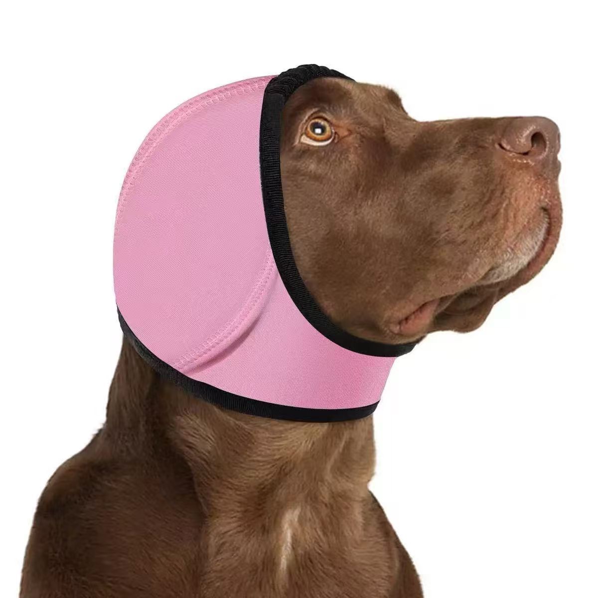 Close view of the stretchy nylon ear cover snood with its black trimmed edge