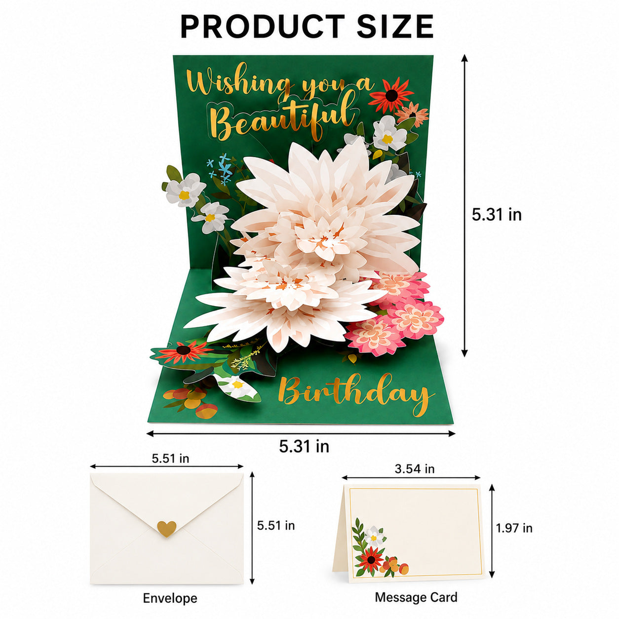 3D Pop-Up Greeting Card with Laser Engraving