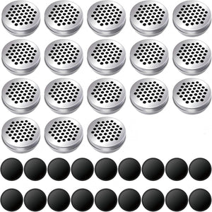 Set of 18 round aluminum dog scent training canisters with 18 black magnets