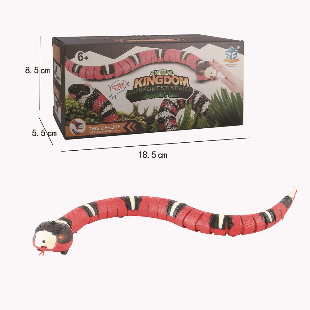 Close view of the USB charging port on a remote control snake cat toy