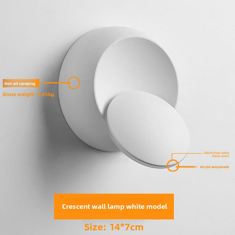 Crescent LED wall light in a hallway corridor lifestyle shot