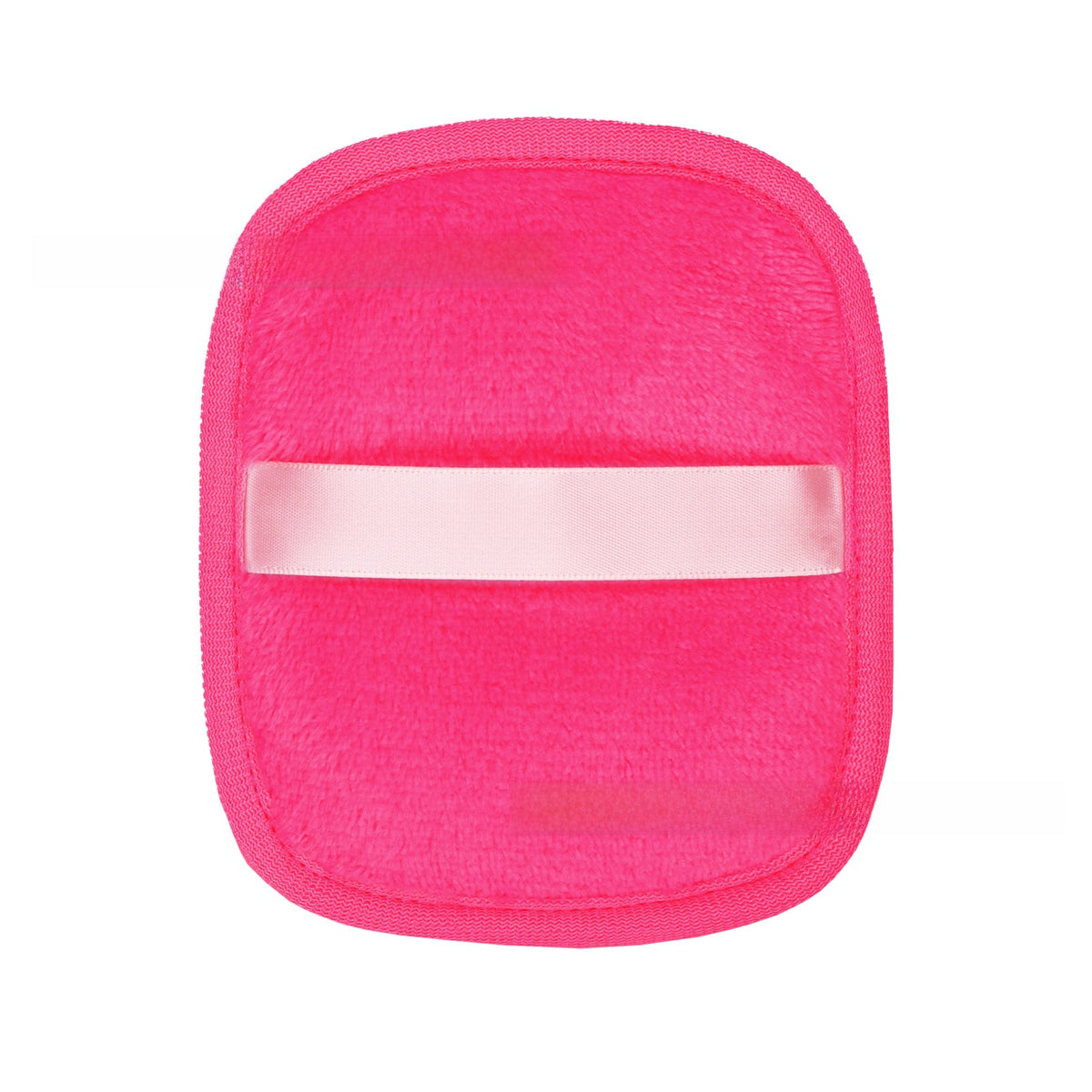 Reusable makeup remover pad shown flat with the plush face up on a plain background