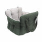 Padded car seat pet bed with raised bolster walls, carry handles and an inner clip detail of the padded bolster wall
