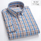 Mens Pure Cotton Plaid Long Sleeve Shirt