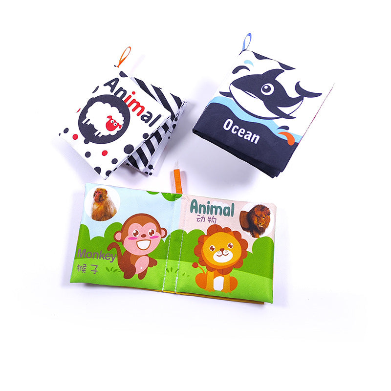 Baby Cloth Book Early Education Sensory Toy | scale reference with hand