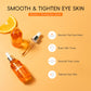 Vitamin C eye serum bottle with icons for the eye area, extracts and its lightweight texture