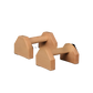 Hexagonal beech push up bars on white, angled shoulders on each solid end block
