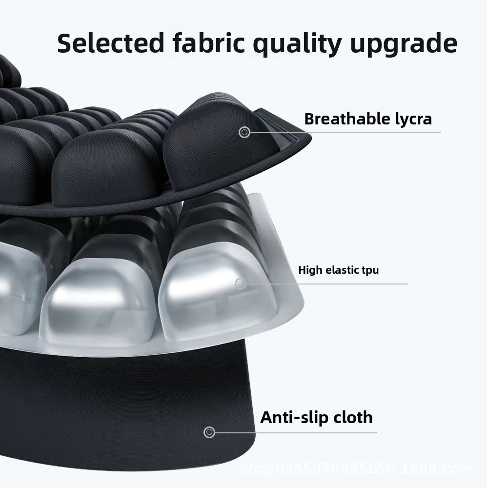 Air cushion placed on an office chair seat, ready for long hours of desk sitting