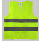 Fluorescent yellow mesh work vest with two horizontal reflective bands and no pockets