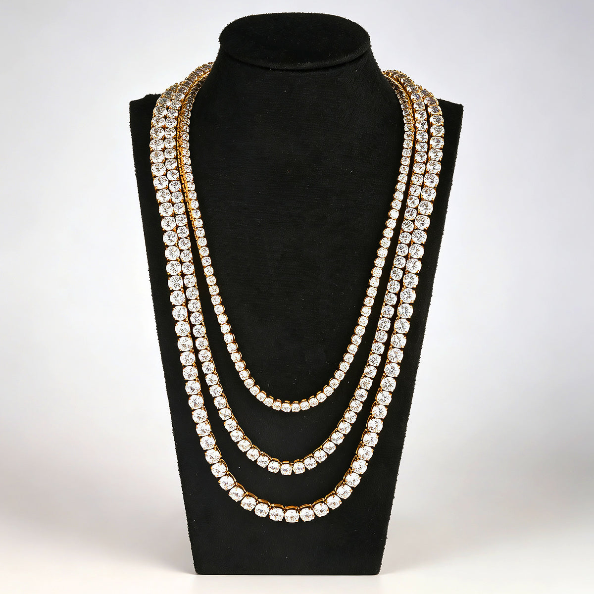 316 Stainless Steel Tennis Necklace with Zirconia