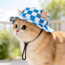 Blue and white checkered