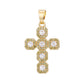 Cross pendant set with blue cubic zirconia stones on a slim plated chain