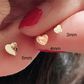 Mini heart gold stud earring presented in clean packaging ready for gifting