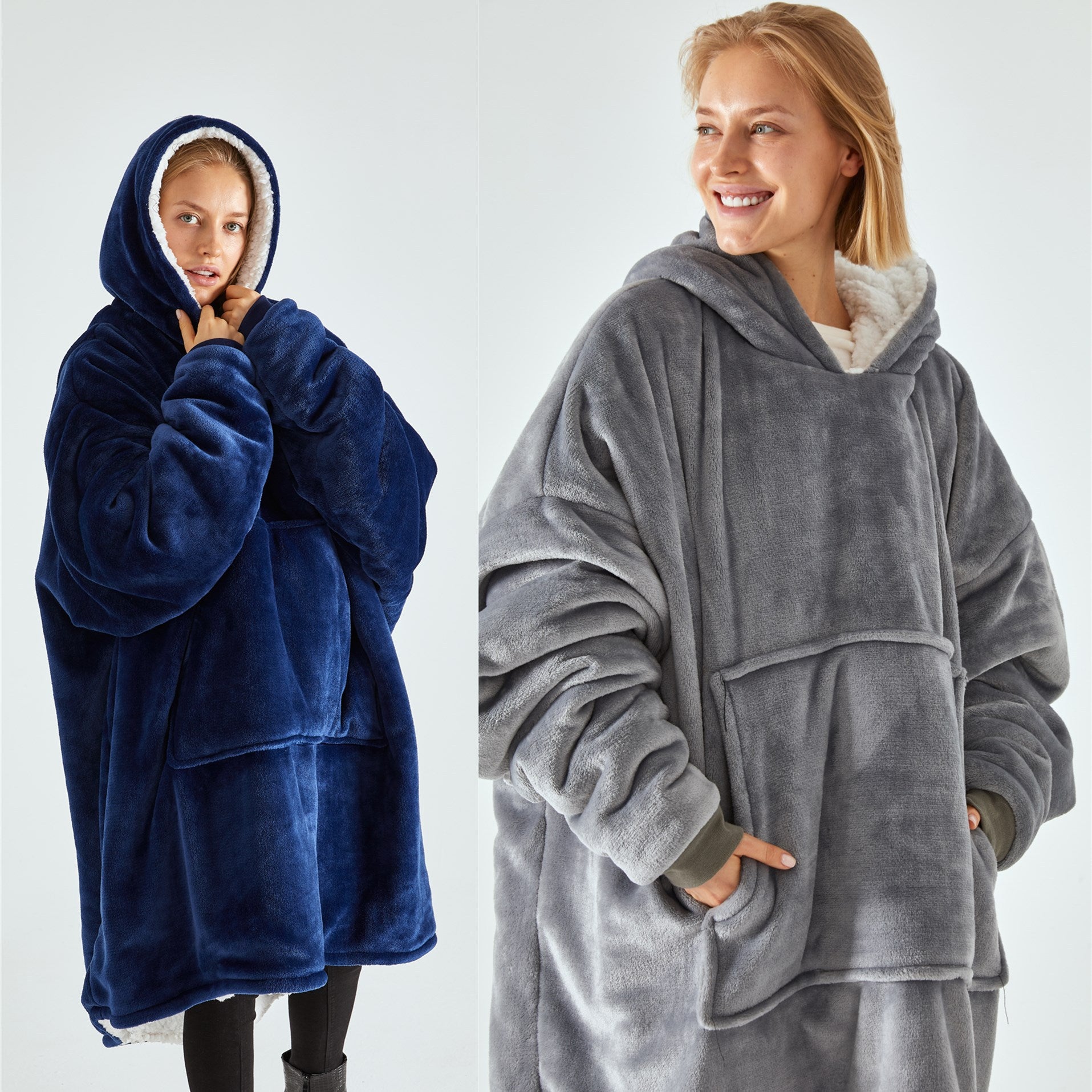 Hooded Fleece Wearable Blanket | detail of finish and build