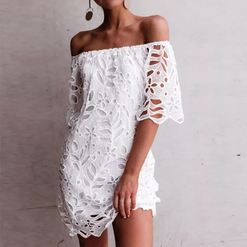 Close detail of the soft lightweight fabric and gentle drape of the dress