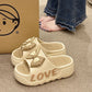 Womens platform slides, chunky platform sole with a cut tread