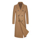 Camel double breasted long wool blend coat with open front, option photo for XXL | US 44 / EU 54