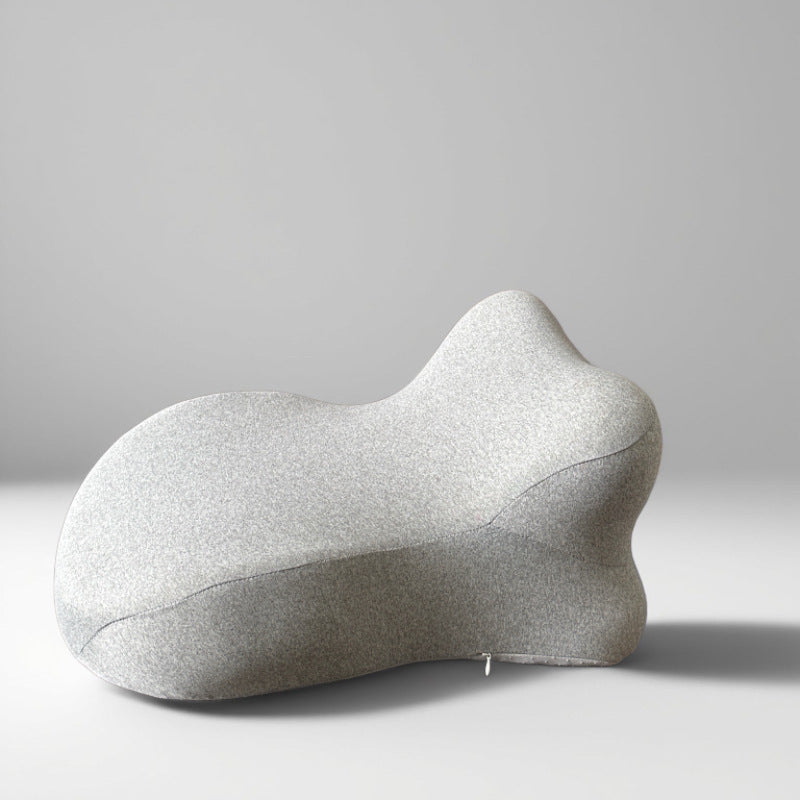 Light gray back cushion without the neck roll, cover zip visible along the base seam