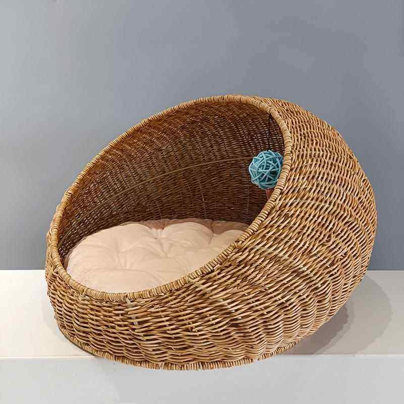 Hand-Woven Rattan Pet Cage with | modern interior context