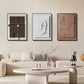 Decorative paintings in an abstract living room