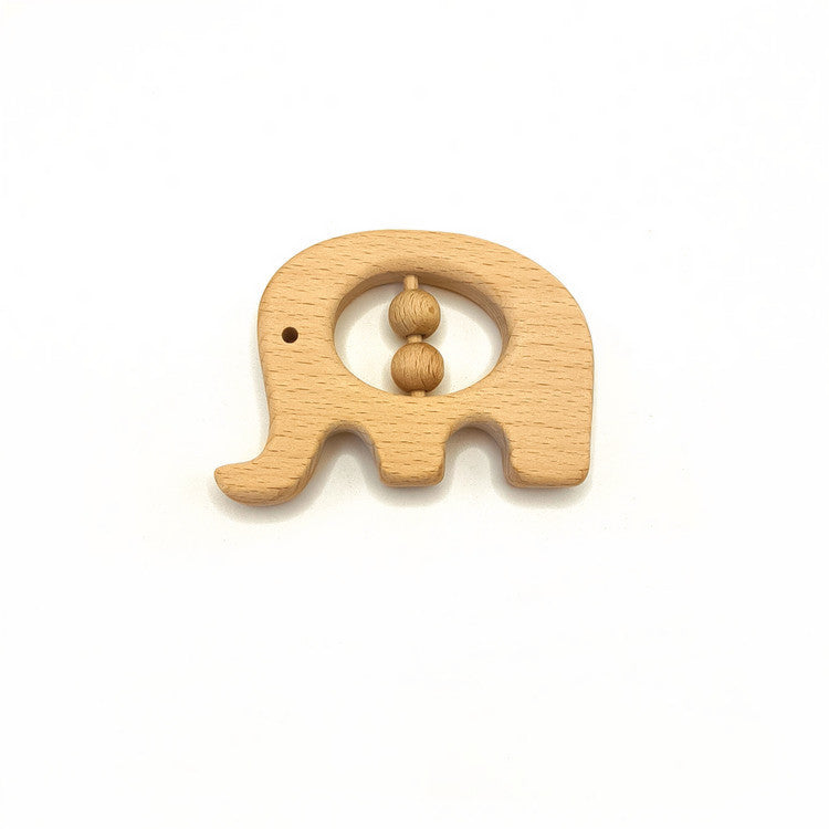 Wooden Baby Rattle Teether Toy | edge to edge detail