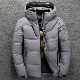 Mens Winter Quilted Hooded Puffer Jacket, Slim Fit