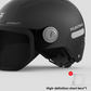 Open face half helmet with the ABS shell, top vents and a flip down visor