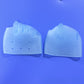 Five toe separator loops on a nude SEBS forefoot pad seen up close