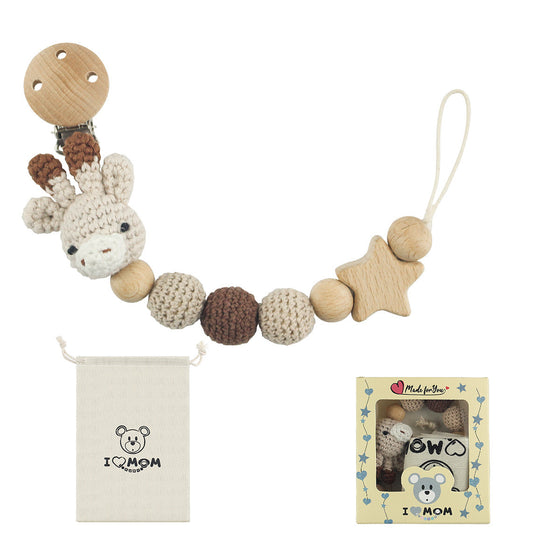 Wood Pacifier Chain Teether