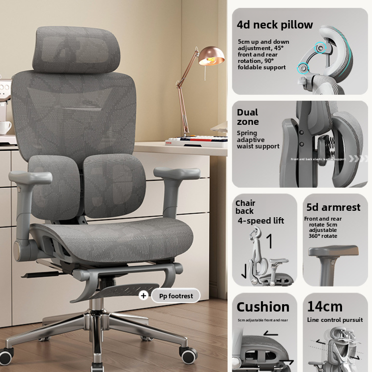 Detail of the chair armrest, adjustable pad on a moulded post with two axes of rotation