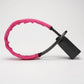 Braided steel cable car steering wheel lock shown with a blade key cylinder