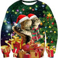 All over print ugly Christmas crew neck sweatshirt in polyester, one of eight festive designs