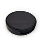 Black PU leather round coaster set with a matching holder