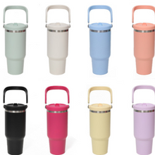 40 oz Insulated Stainless Steel Tumbler with Handle and Straw Lid