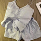 Womens Cloud Cotton Suspender Pajama Set