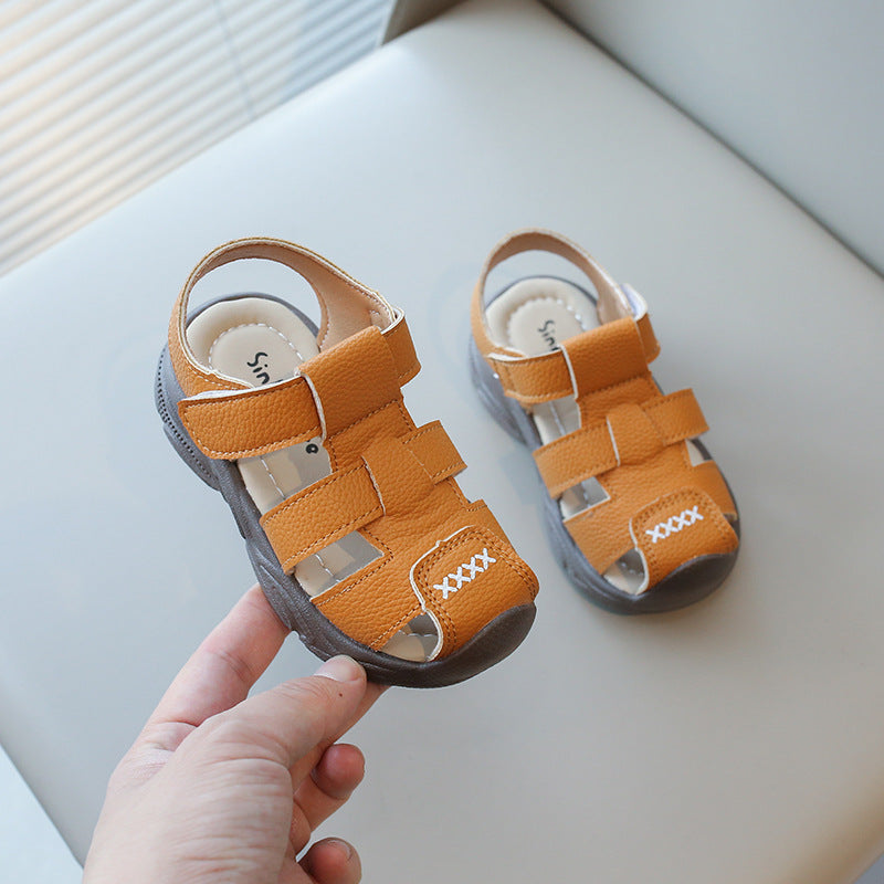 Baby Open-Toe Woven Sandals | close up material texture