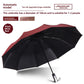 White folding umbrella for sunny and rainy days with UV black coating