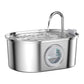 Stainless steel cat and dog water fountain, M shaped double arch spout, polished body