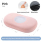Pink oval memory foam pillow with breathable mesh center panel and marked dimensions
