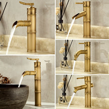 All Copper Retro Bamboo Bathroom Basin Faucet