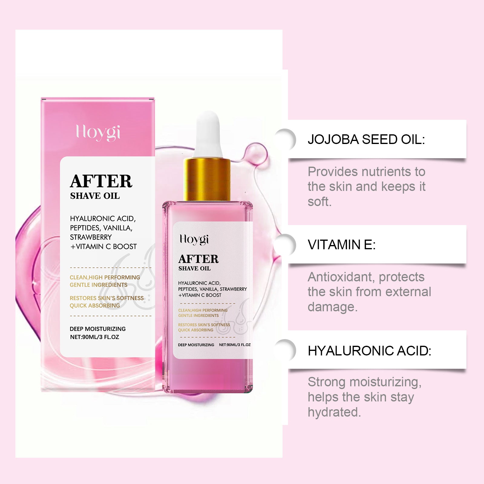 Strawberry hair essential oil used in a daily grooming routine