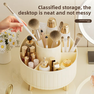 Transparent dust cover lifted off the makeup brush organizer
