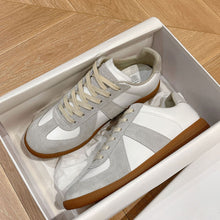 Leather Lace-Up Flat Sneakers