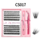 Lash cluster style CS17 in a 10 row tray with dual-ended glue pen, tweezers and a close-up of the cluster shape
