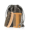 Comb Oval Beard Brush Mini Scissors Bag