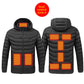 USB heated jacket showing the power bank pocket inside the padded body